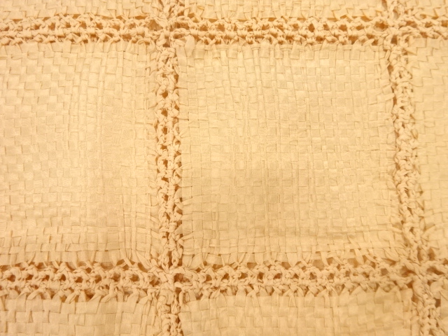  リボン織枡模様ショール